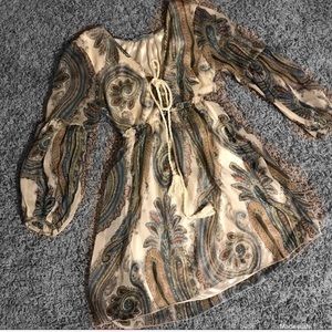 Paisley dress WHT/BlUE GREAT COND. XS/S